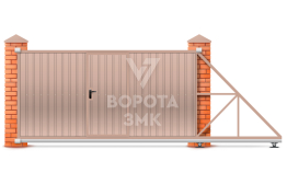 Ворота откатные 2500×3000 из профнастила ЗМК-7794