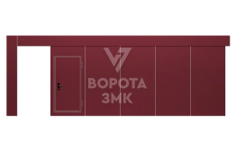 Противопожарные откатные ворота с калиткой 4000×3500 ЗМК-4695